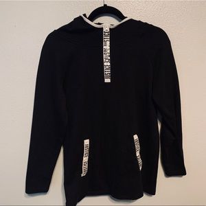 Justice Active Black Half Zip Hoodie - Size 18/20